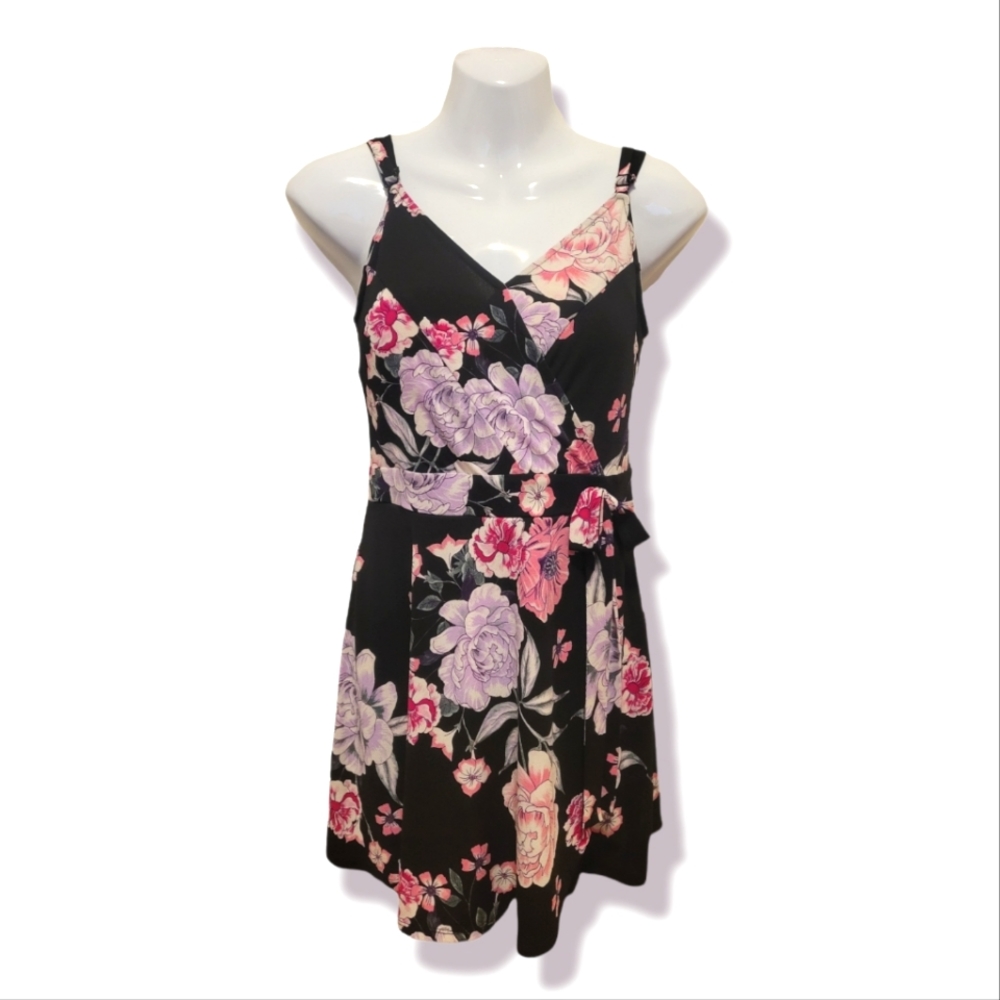 Black and Pink Floral Dress